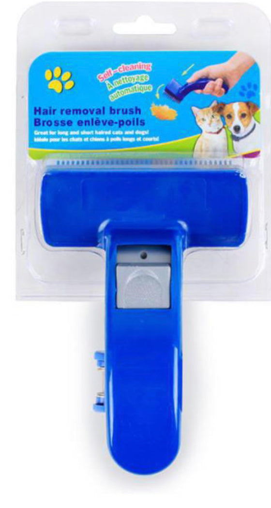Blue Button Slicker Brush for Cats and Dogs