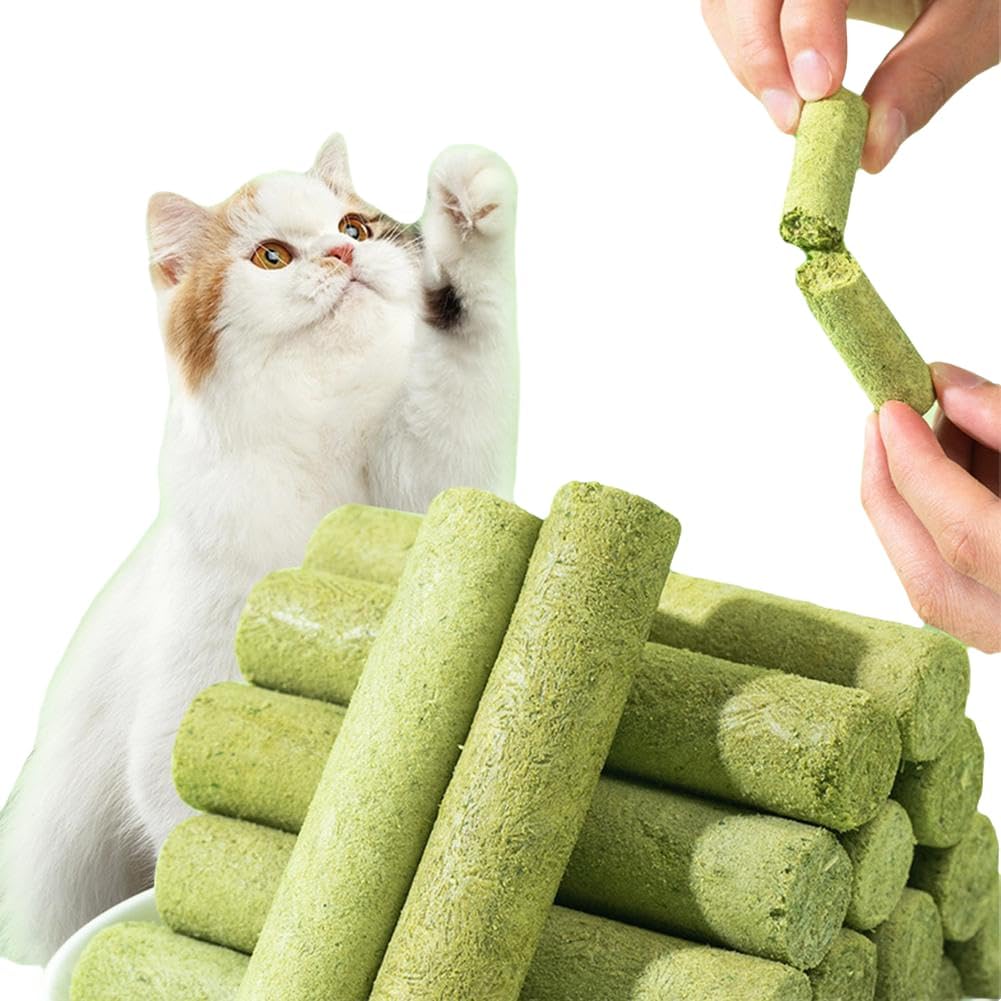 Cat Grass Teething Sticks for Hairballs & Constipation (6 Sticks Pack)