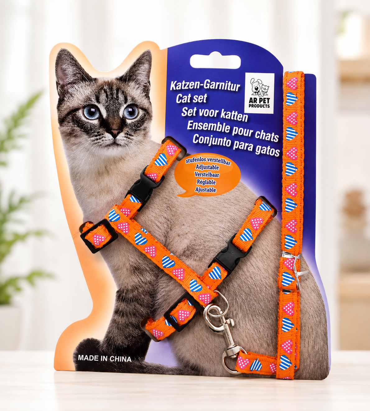 Heart Printed Cat Harness & Leash for Outdoor Cat Walk