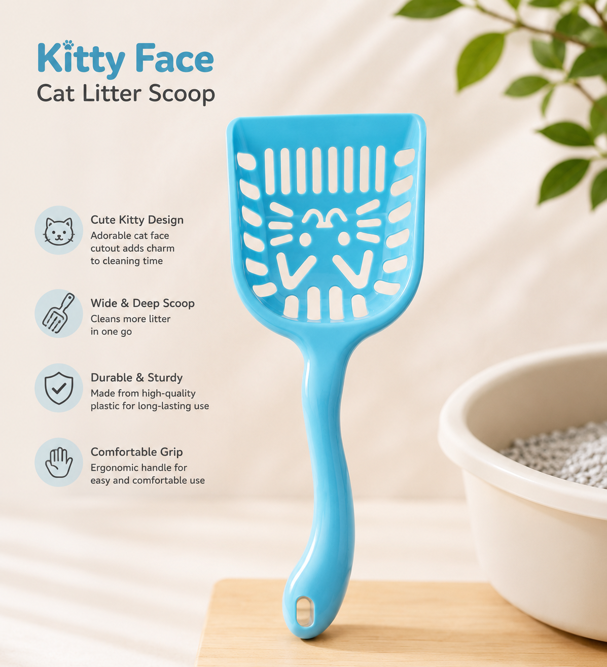 Kitty Face Cat Litter Scoop