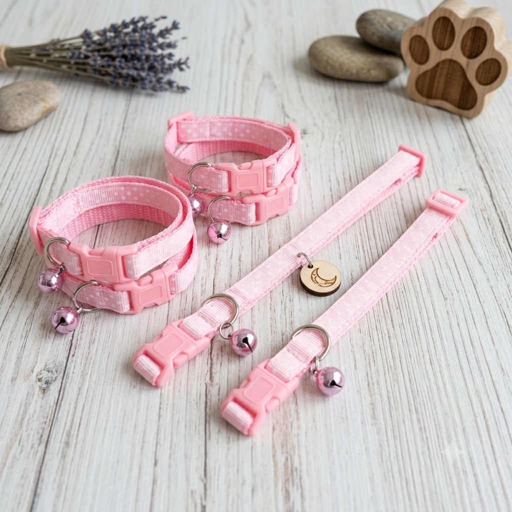 Polka Dot Cat Collars With Bell