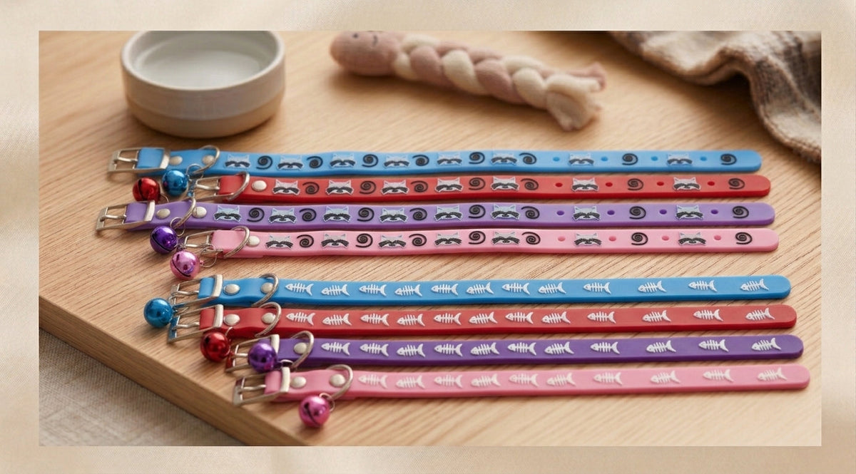 Fish/Cat Design Silicone Cat Collar