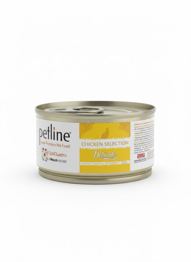 Petline Wet Cat Food - Chicken 80 Gram Pate - Grain Free