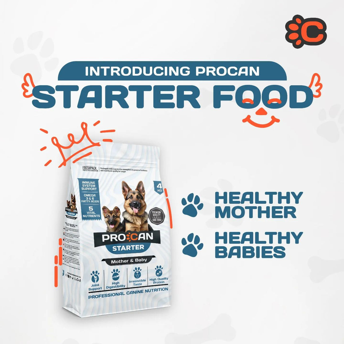 Procan Starter Puppy Food 4Kg (Mother & Baby)