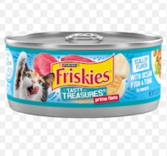 Friskies Tin Adult Tasty Treasures with Ocean Fish & Tuna in Sauce