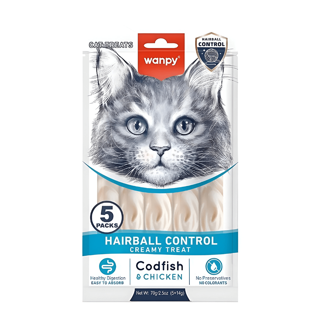 Wanpy Hairball Control Creamy Treat with Codfish & Chicken