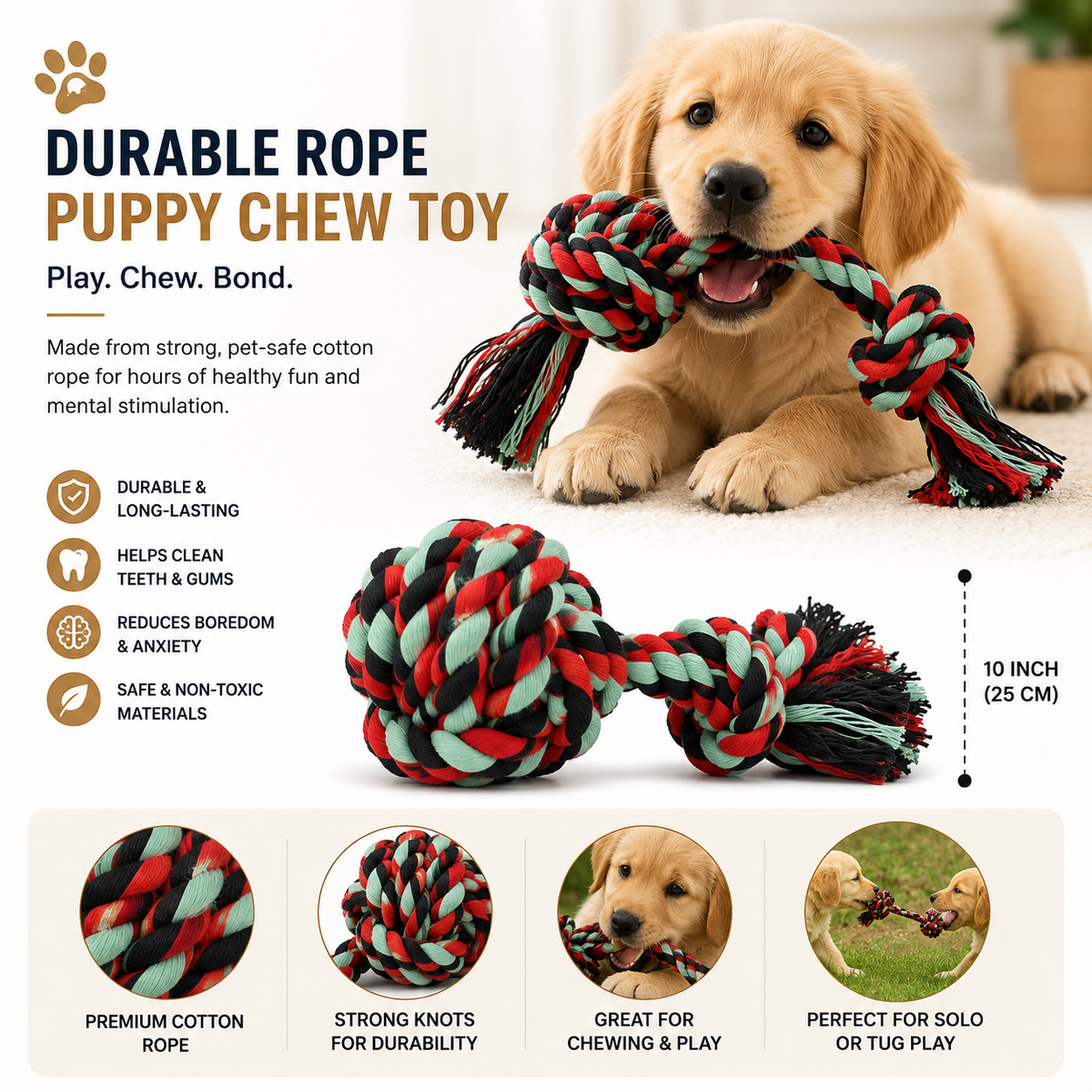 Durable Rope Puppy Chew Toy