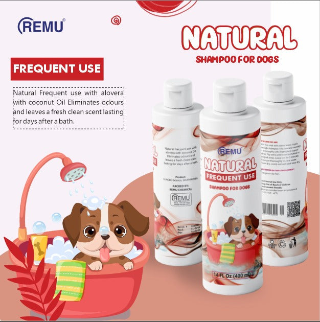Remu - Natural Frequent Use Medicated Shampoo for Dogs - 500ml