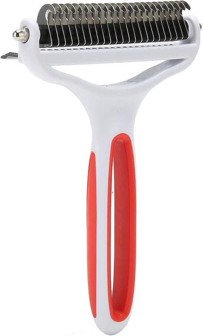 2-in-1 Pet Dematting & Deshedding Grooming Rake for Cats & Dogs