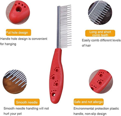 Pet Stainless Steel Comb With Plastic Handle