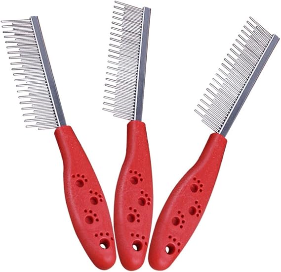 Pet Stainless Steel Comb With Plastic Handle