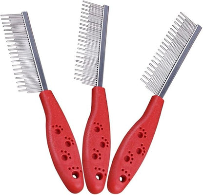 Pet Stainless Steel Comb With Plastic Handle