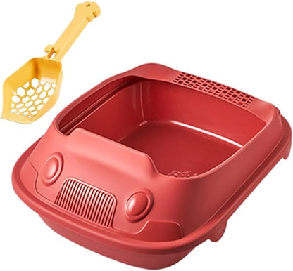 Cartoon Large Litter Tray with Lid and Scoop