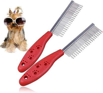 Pet Stainless Steel Comb With Plastic Handle