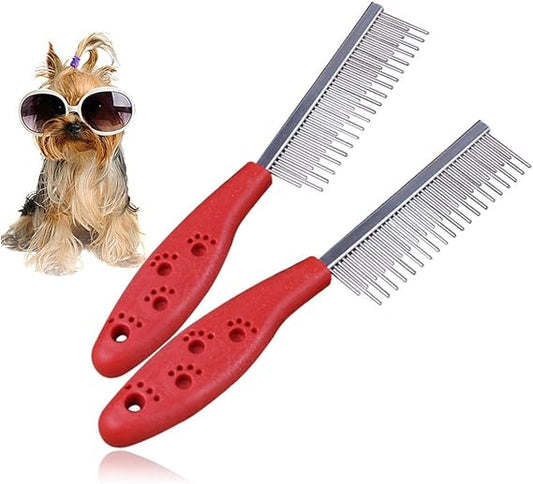 Pet Stainless Steel Comb With Plastic Handle