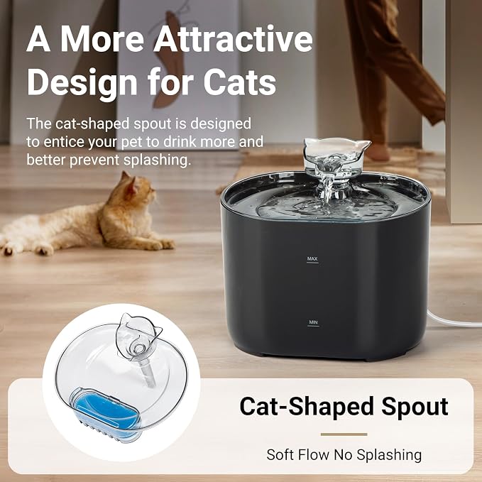 Cat-Shaped Spout Pet Water Fountain