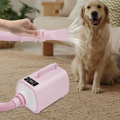 Professional Pet Hair Dryer with Adjustable Heat & Speed for Dogs & Cats