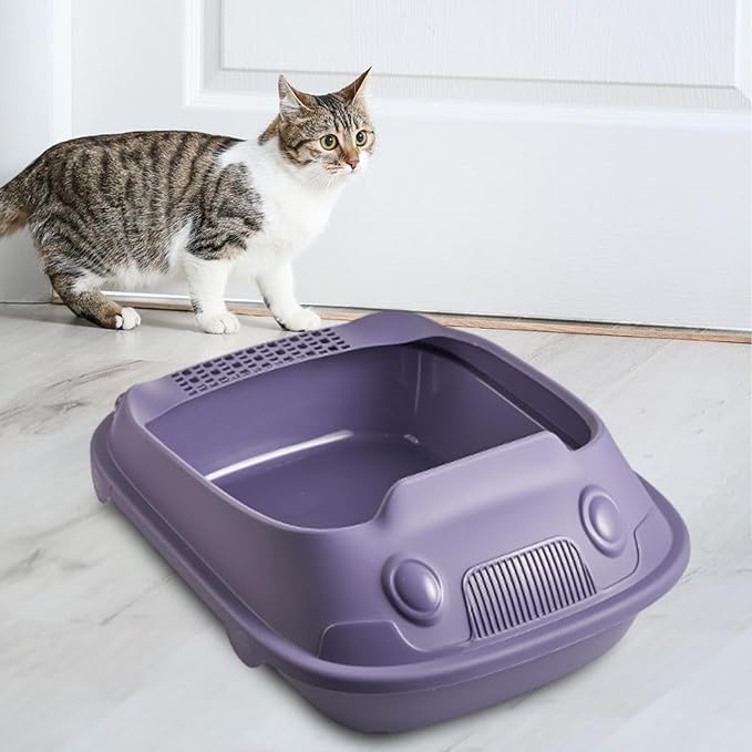Cartoon Large Litter Tray with Lid and Scoop