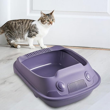 Cartoon Large Litter Tray with Lid and Scoop