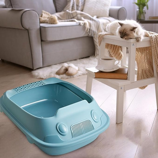 Cartoon Large Litter Tray with Lid and Scoop