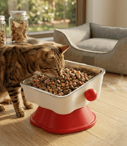 Anti-Slip Tilted Stainless Pet Food Bowl