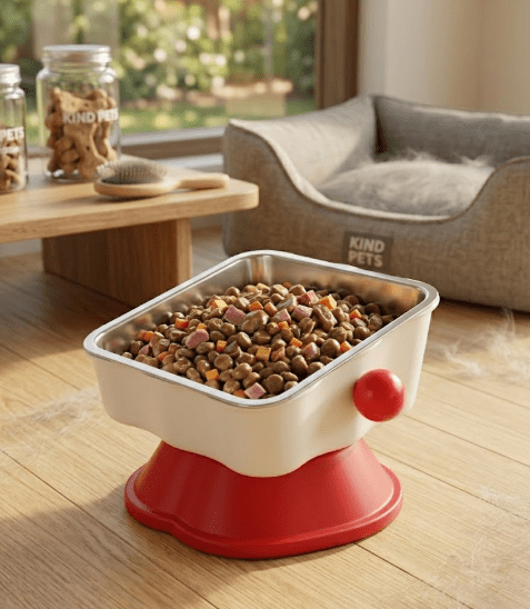 Anti-Slip Tilted Stainless Pet Food Bowl