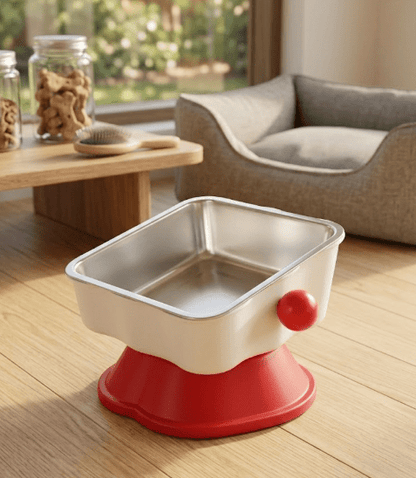 Anti-Slip Tilted Stainless Pet Food Bowl