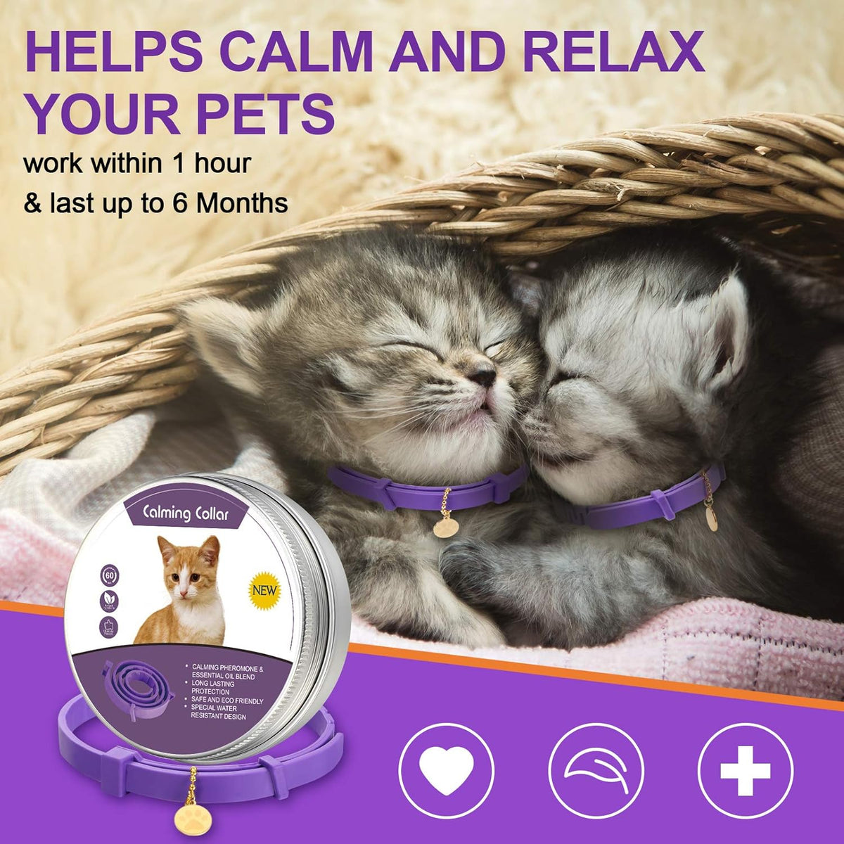 Anxiety Relief Pheromone Calming Collars for Cats and Dogs