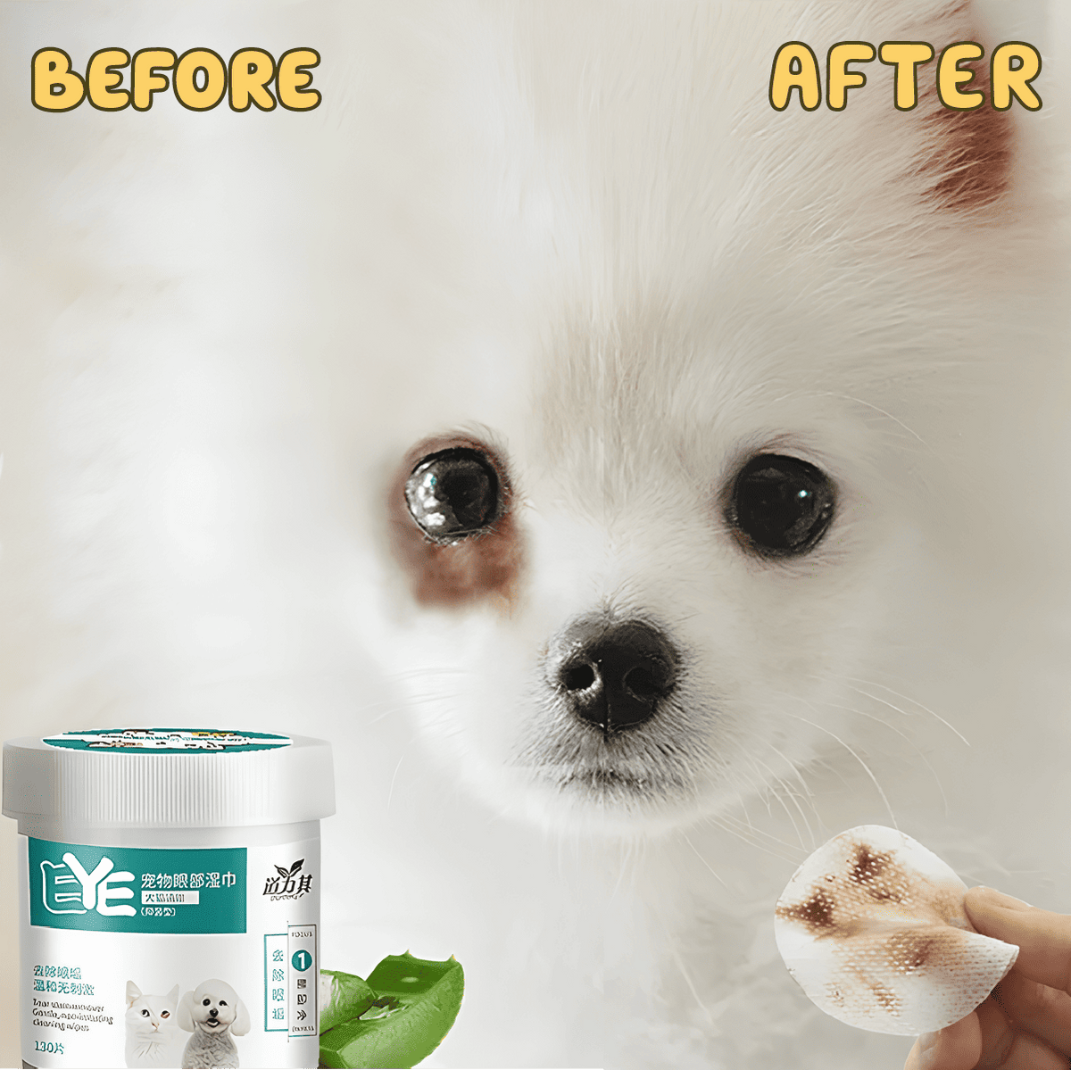 Best Quality Eye Cleaning Wipes for Cats & Dogs (100 Wipes) (Free Delivery)