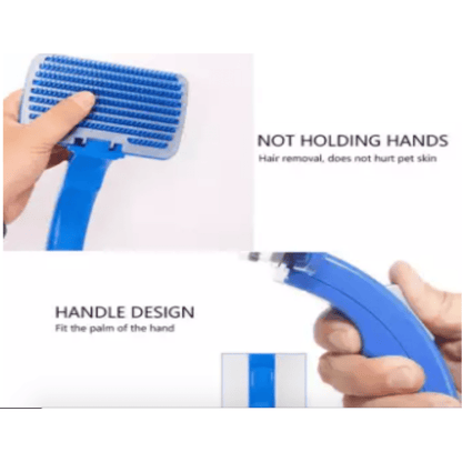 Blue Button Slicker Brush for Cats and Dogs