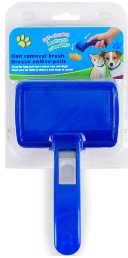 Blue Button Slicker Brush for Cats and Dogs