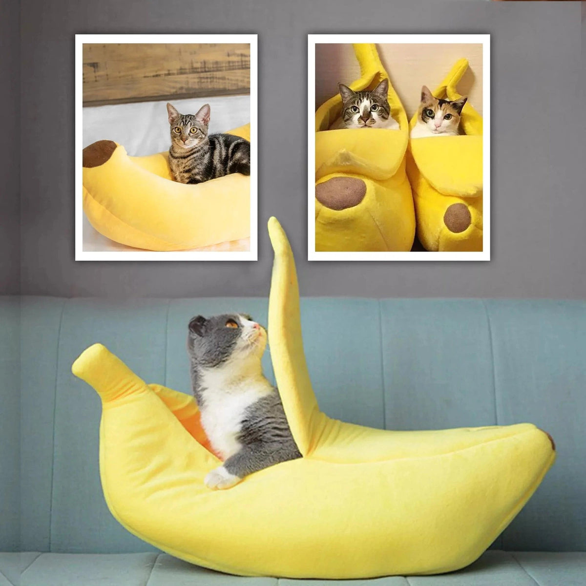 Cat Banana Bed and House Extra Large