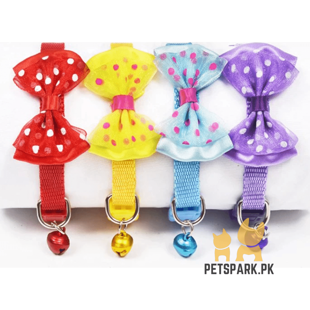 Cat Bow Collars with Bell Adjustable For Cats