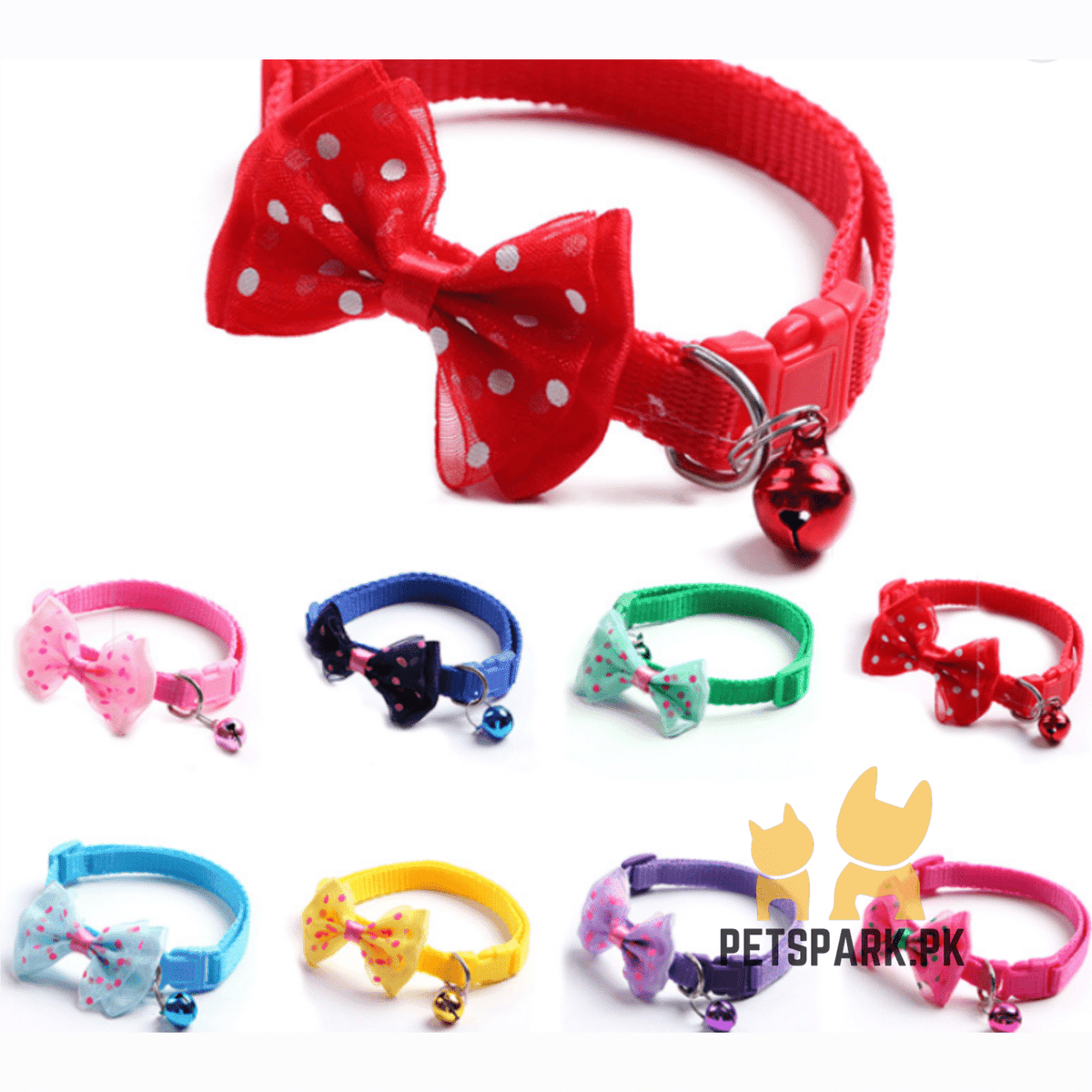 Cat Bow Collars with Bell Adjustable For Cats