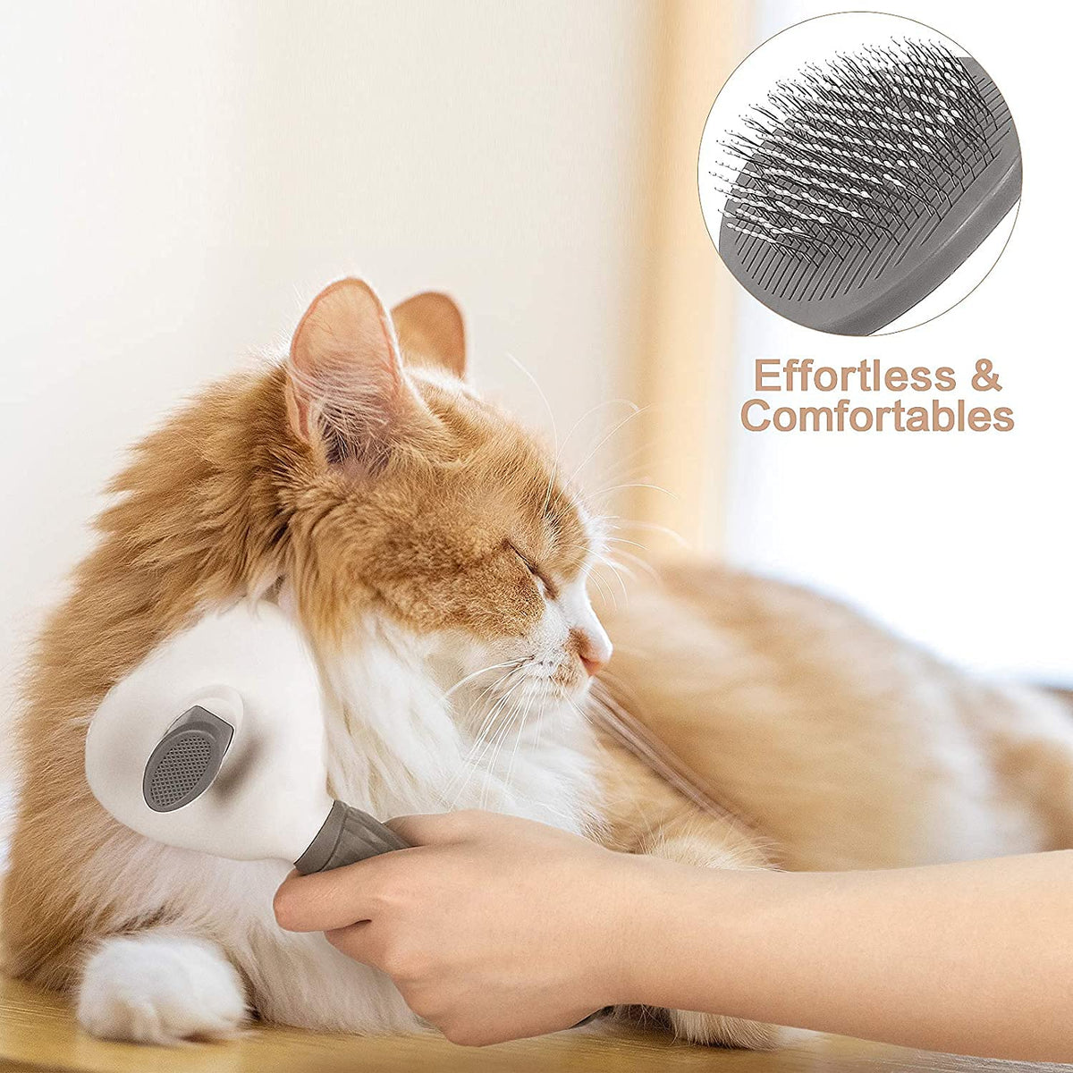 Cat & Dog Brush, Self Cleaning Slicker Brushes for Shedding and Grooming Removes Loose Undercoat for Cats Dogs
