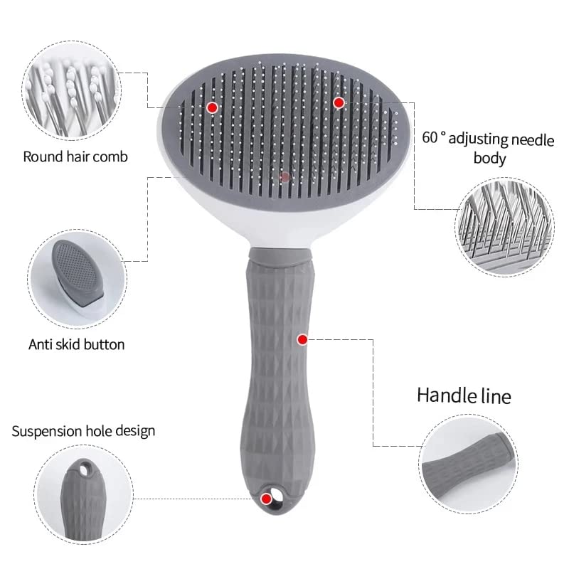 Cat & Dog Brush, Self Cleaning Slicker Brushes for Shedding and Grooming Removes Loose Undercoat for Cats Dogs