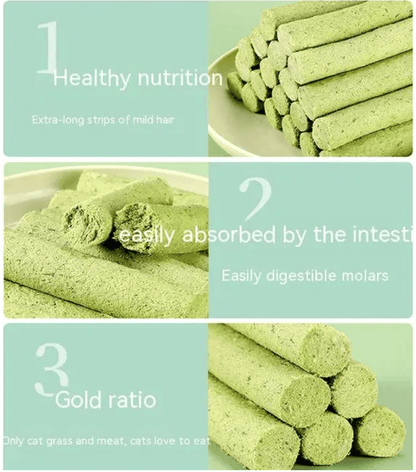 Cat Grass Teething Sticks for Hairballs  & Constipation (6 Sticks Pack)