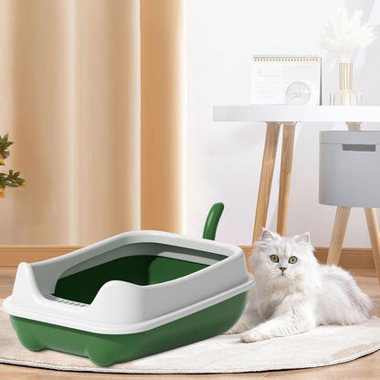 Cat Litter Box for Indoor Cats with Rim