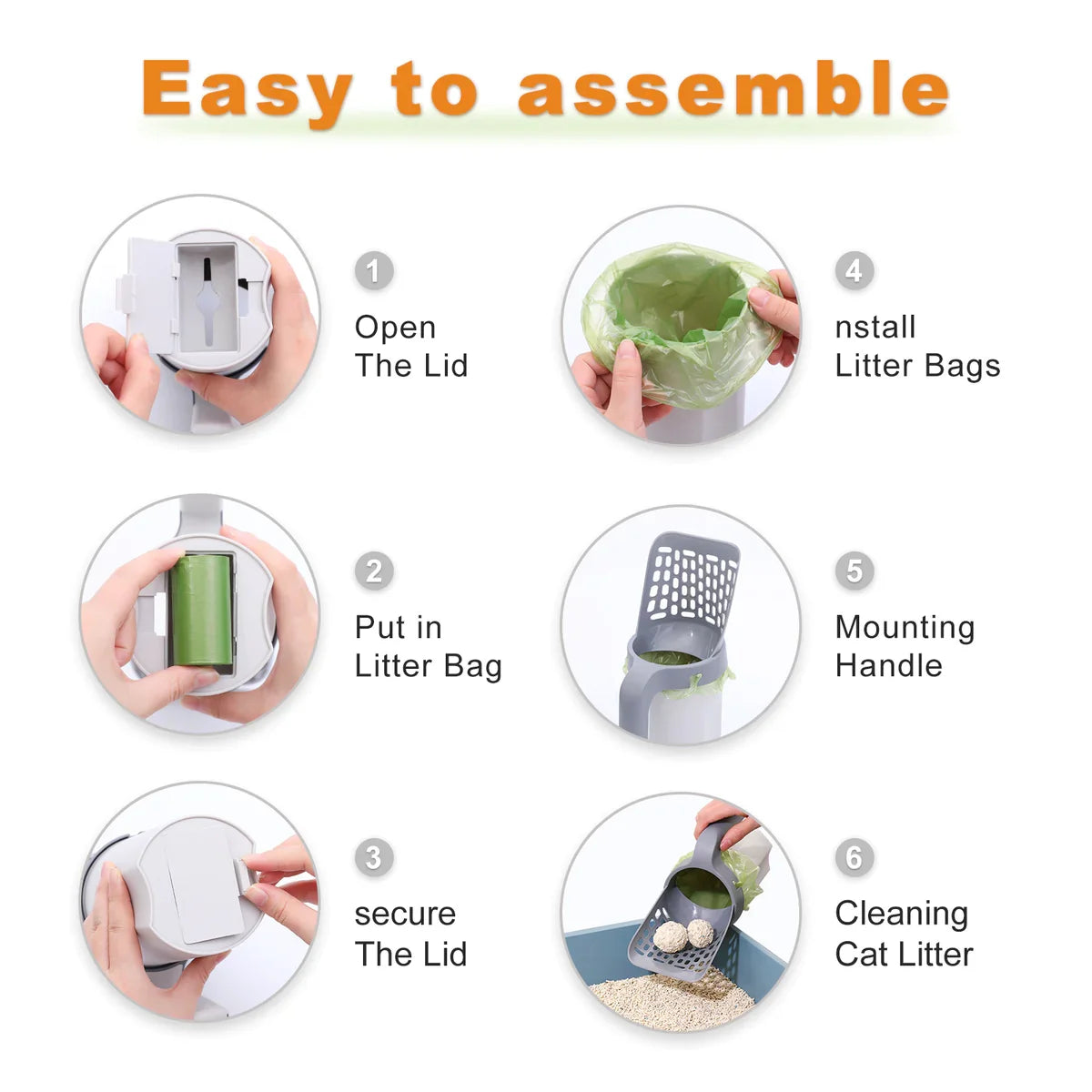 Cat Litter Scooper with Free Roll