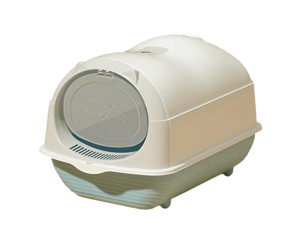 Cat Shape Colorful Covered Litter Box