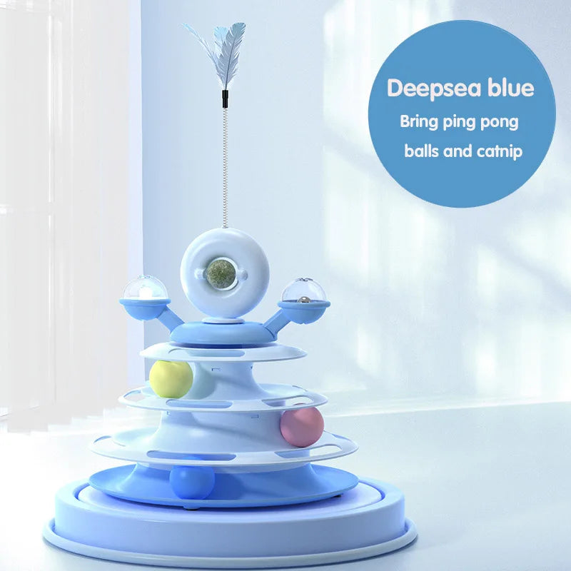 Cats Turntable Circle Track Toy with Catnip Stick