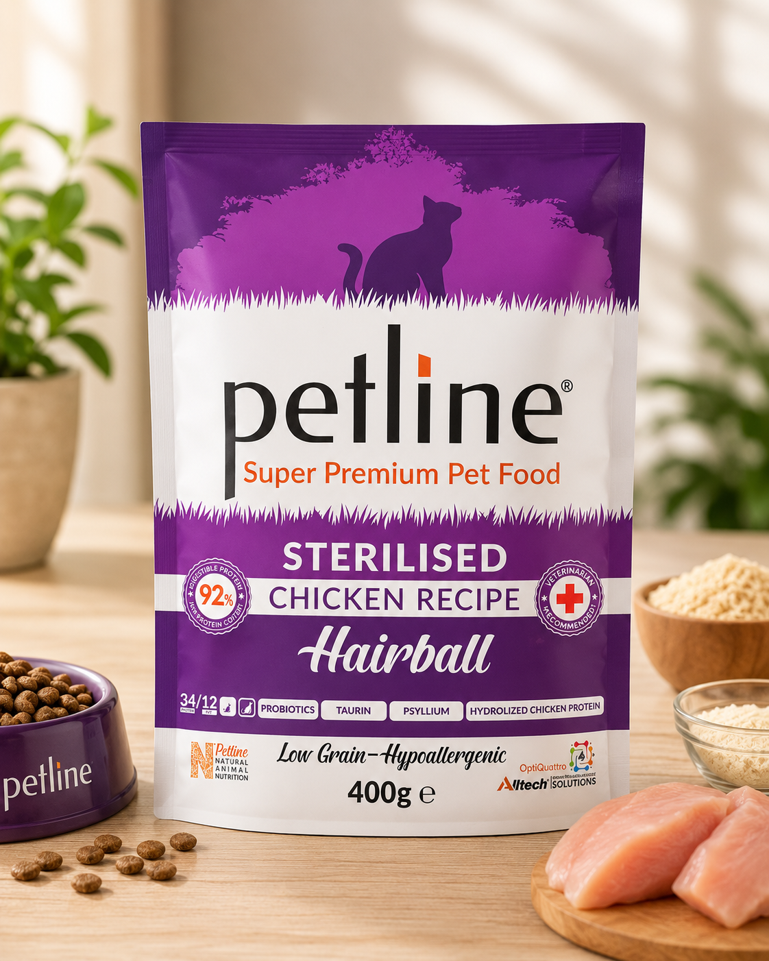 Petline Super Premium Sterilised Chicken Recipe Hairball - 400g