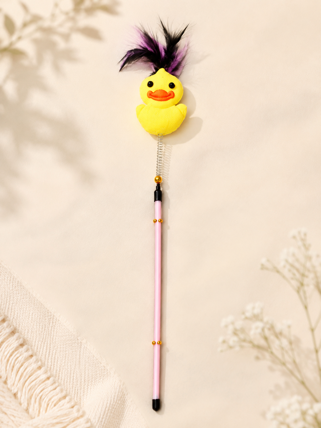 Interactive Cat Playing Stick with Feather & Duck