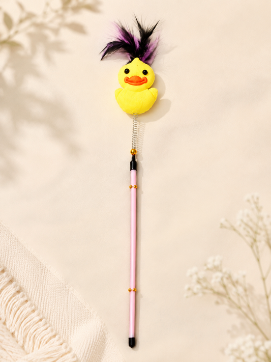 Interactive Cat Playing Stick with Feather & Duck