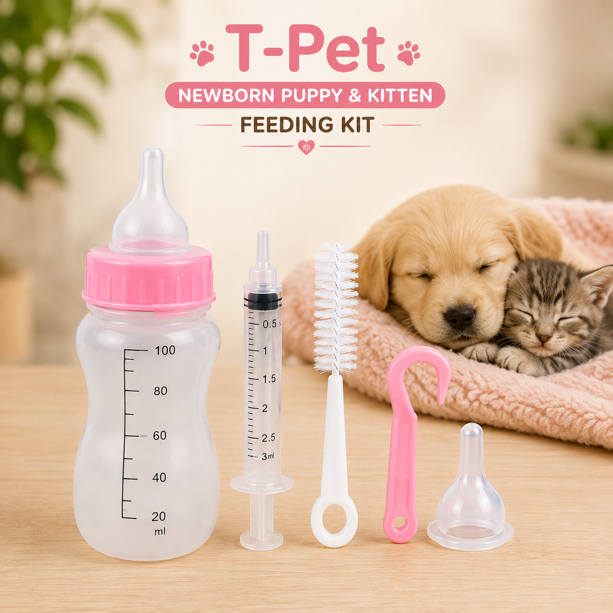 T-Pet Newborn Puppy & Kitten Feeding Kit