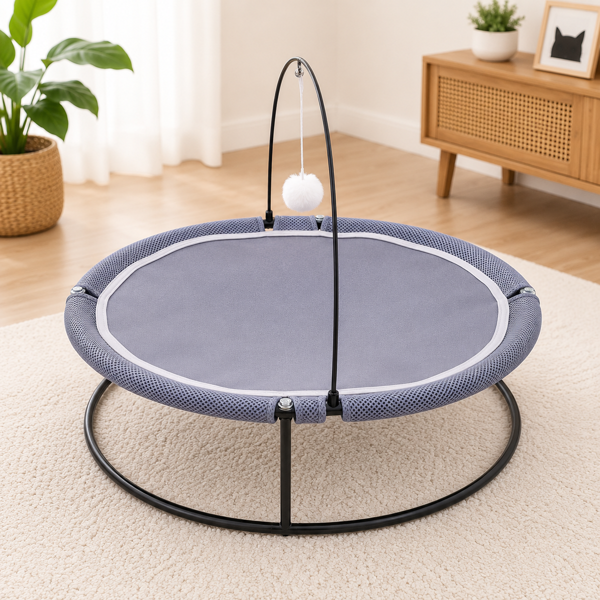 Top Med Cat Soft Hammock With Hanging Toy