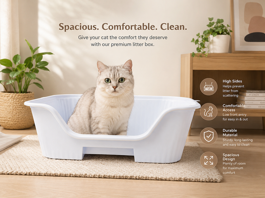 Easy Entry High-Sided Cat Litter Box