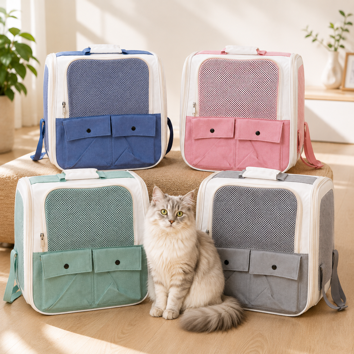 Moorpet Breathable Soft-Sided Pet Carrier for Cats & Small Dogs