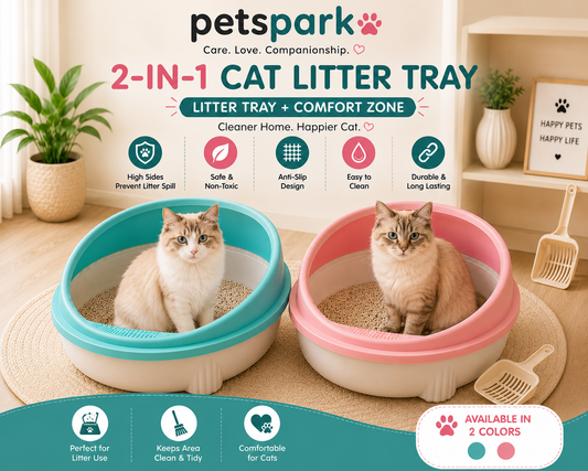 Round Cat Litter Tray with Scoop