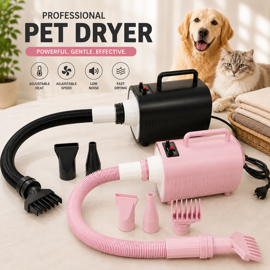 Professional Pet Hair Dryer with Adjustable Heat & Speed for Dogs & Cats